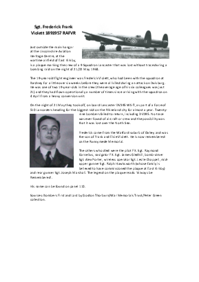 A preview of a PDF biography for Violett, Frederick Frank